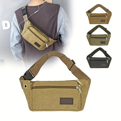 Casual Canvas Waist Bag Sports Runing Chest Bag for Outdoor Travel