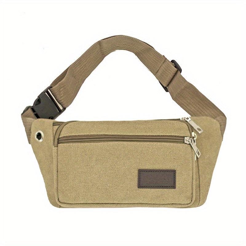 Casual Canvas Waist Bag Sports Runing Chest Bag for Outdoor Travel