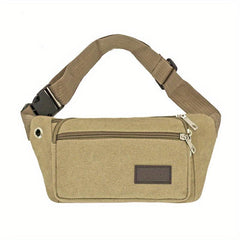 Casual Canvas Waist Bag Sports Runing Chest Bag for Outdoor Travel