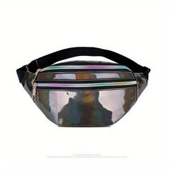 Holographic PU Leather Waist Bag for Sports and Travel