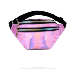 Holographic PU Leather Waist Bag for Sports and Travel
