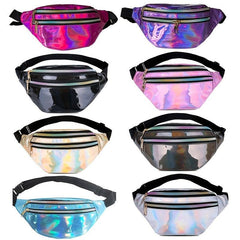 Holographic PU Leather Waist Bag for Sports and Travel