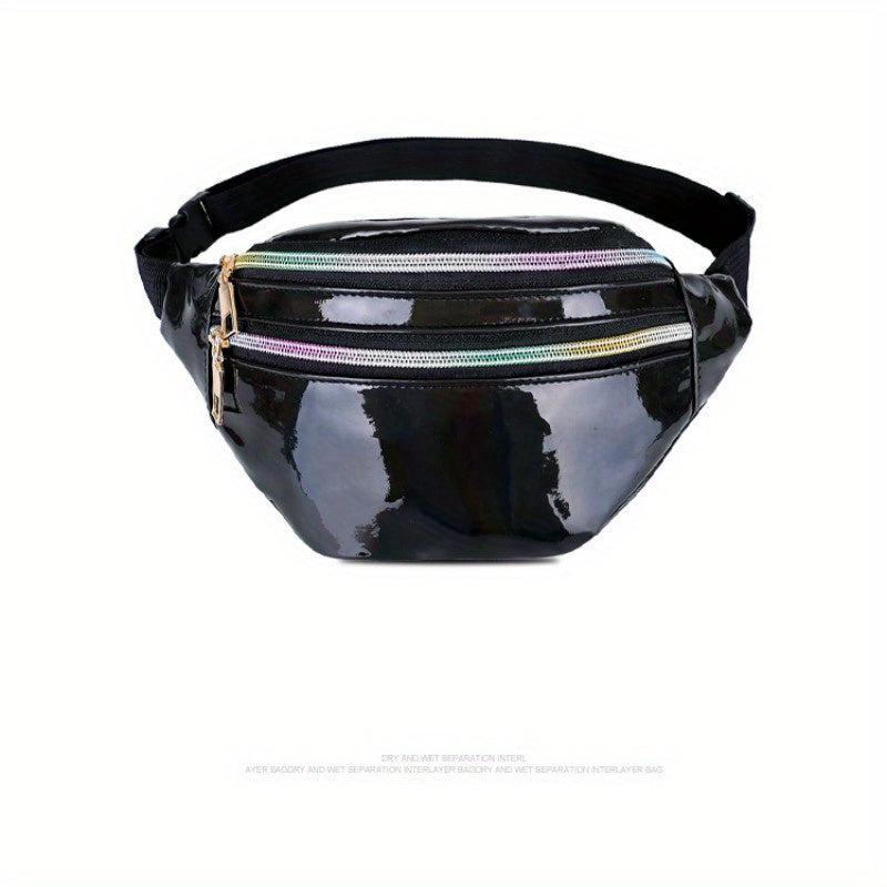 Holographic PU Leather Waist Bag for Sports and Travel