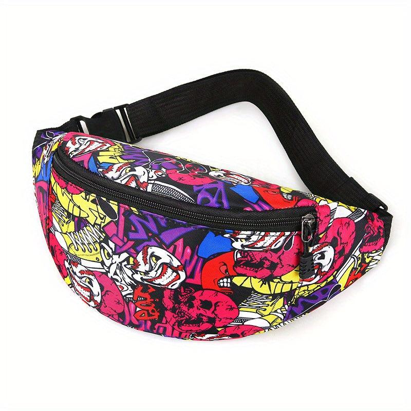 Cartoon Printed Large Capacity Waist Bag Nylon Fanny Pack