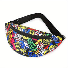 Cartoon Printed Large Capacity Waist Bag Nylon Fanny Pack
