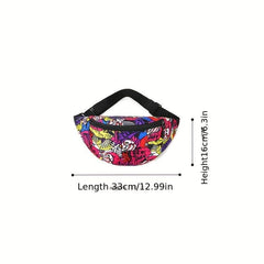 Cartoon Printed Large Capacity Waist Bag Nylon Fanny Pack