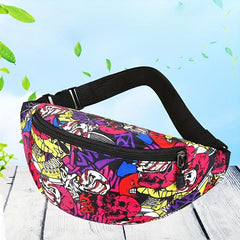 Cartoon Printed Large Capacity Waist Bag Nylon Fanny Pack