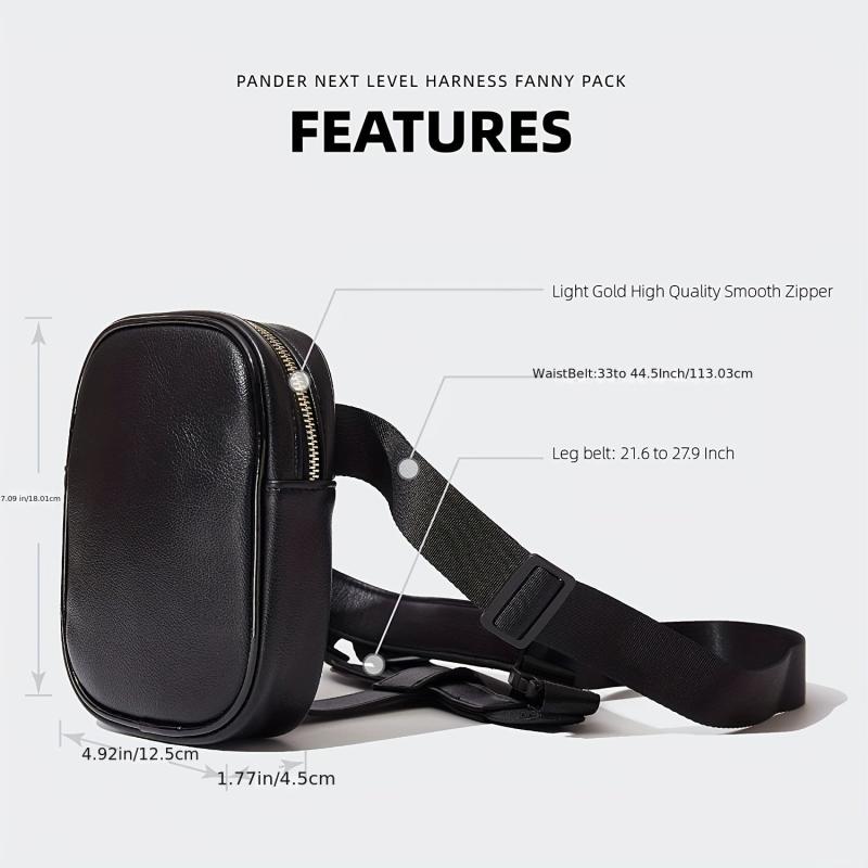 Snakeskin Pattern Thigh Bag Y2K Goth Fanny Pack Leg Purse