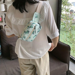 Butterfly Print Durable Chest Bag Nylon Versatile Fanny Pack Zipper