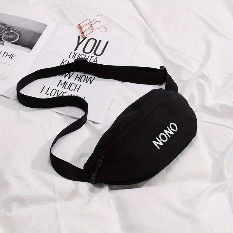 Canvas Fanny Pack Embroidered Waist Purse for Outdoor Sports