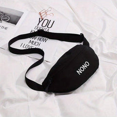 Canvas Fanny Pack Embroidered Waist Purse for Outdoor Sports