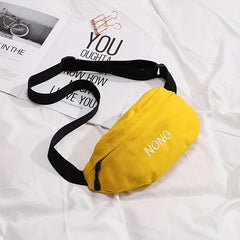 Canvas Fanny Pack Embroidered Waist Purse for Outdoor Sports