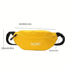 Canvas Fanny Pack Embroidered Waist Purse for Outdoor Sports