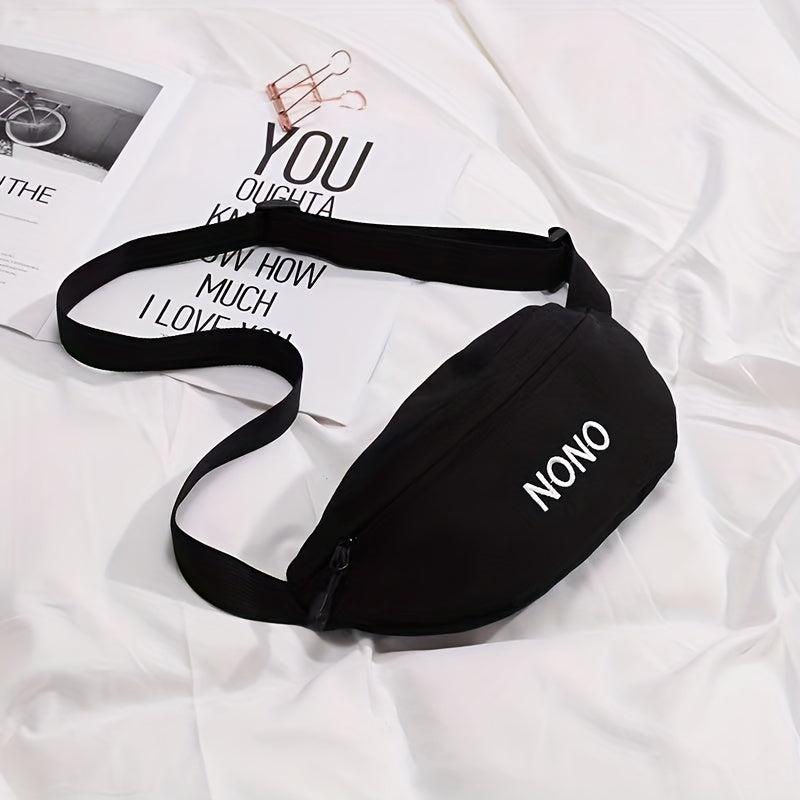Canvas Fanny Pack Embroidered Waist Purse for Outdoor Sports