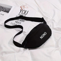 Canvas Fanny Pack Embroidered Waist Purse for Outdoor Sports
