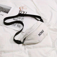 Canvas Fanny Pack Embroidered Waist Purse for Outdoor Sports