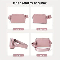Minimalist Square Waist Bag Solid Zipper Sports Running Bag