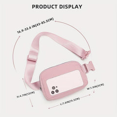 Minimalist Square Waist Bag Solid Zipper Sports Running Bag