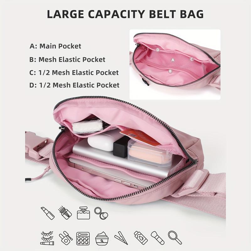 Minimalist Square Waist Bag Solid Zipper Sports Running Bag