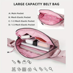Minimalist Square Waist Bag Solid Zipper Sports Running Bag
