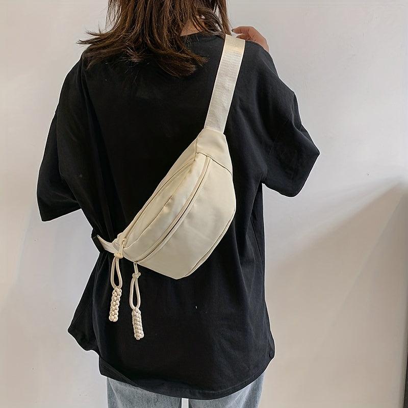 Canvas Chest Bag Zipper Fanny Pack Lightweight Crossbody Bag