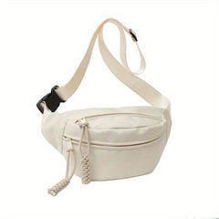 Canvas Chest Bag Zipper Fanny Pack Lightweight Crossbody Bag