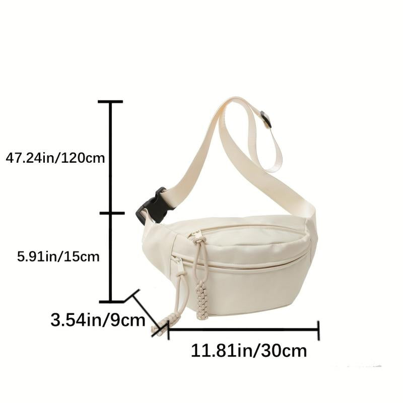 Canvas Chest Bag Zipper Fanny Pack Lightweight Crossbody Bag