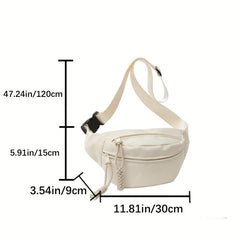 Canvas Chest Bag Zipper Fanny Pack Lightweight Crossbody Bag