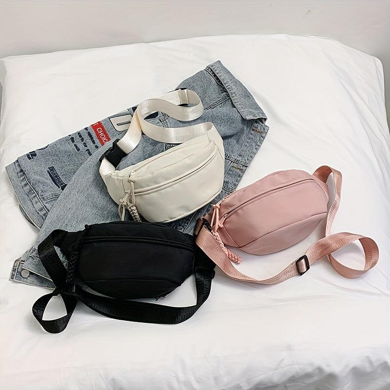 Canvas Chest Bag Zipper Fanny Pack Lightweight Crossbody Bag
