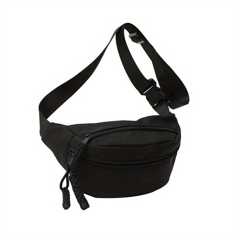Canvas Chest Bag Zipper Fanny Pack Lightweight Crossbody Bag