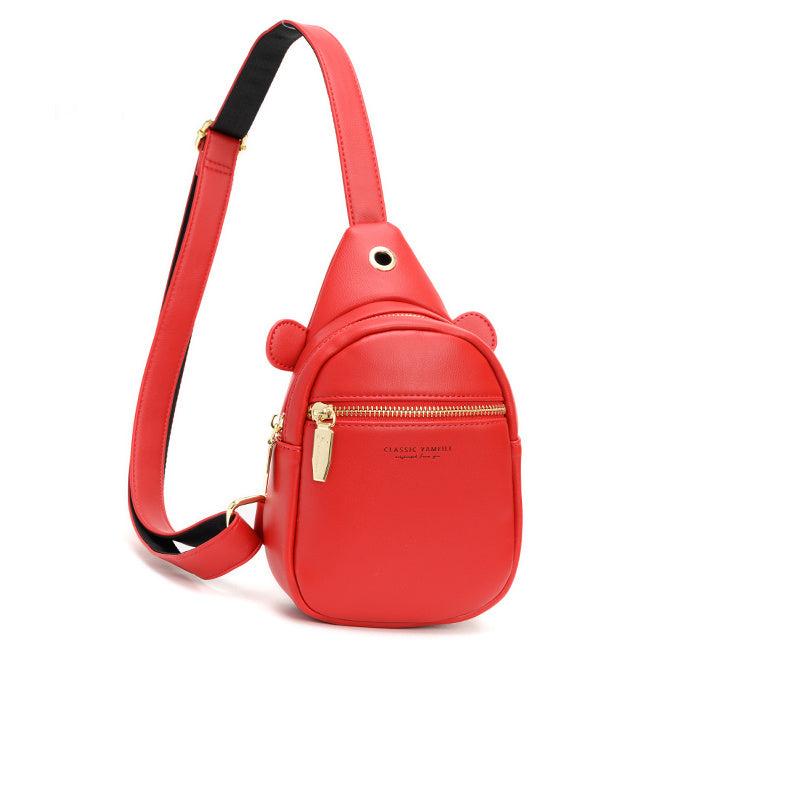 Pattern Sling Chest Bag Faux Leather Crossbody Bag Women's Waist Purse