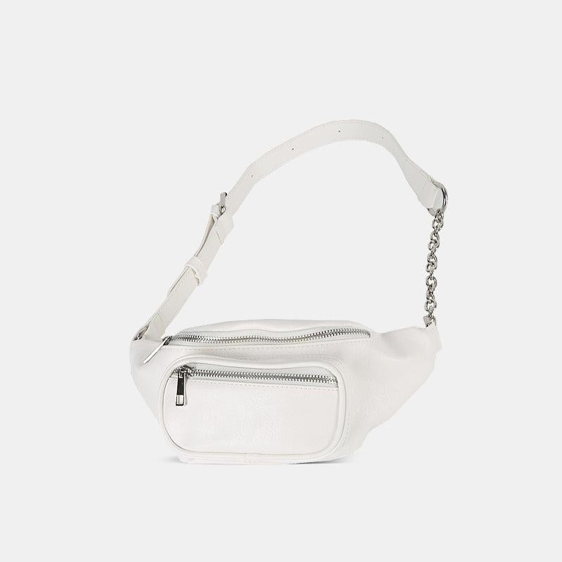 Chain Decor Fanny Pack Women's PU Leather Crossbody Bag