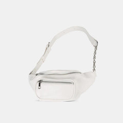 Chain Decor Fanny Pack Women's PU Leather Crossbody Bag