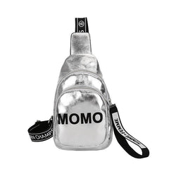 Glossy Street Casual Chest Bag PU Leather Waterproof Sling Bag