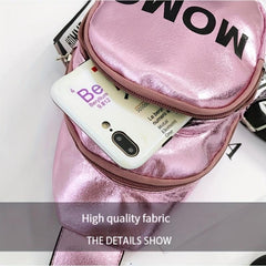 Glossy Street Casual Chest Bag PU Leather Waterproof Sling Bag