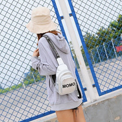 Glossy Street Casual Chest Bag PU Leather Waterproof Sling Bag