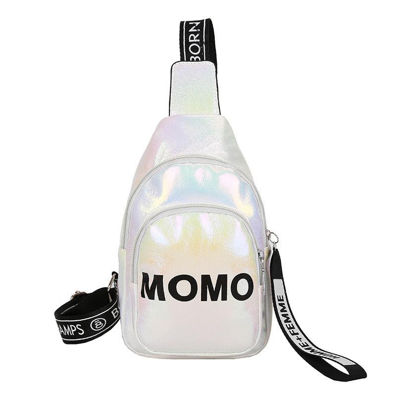 Glossy Street Casual Chest Bag PU Leather Waterproof Sling Bag