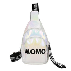 Glossy Street Casual Chest Bag PU Leather Waterproof Sling Bag