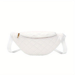 Quilted Detail Chest Bag Crossbody Bag Zipper Bag