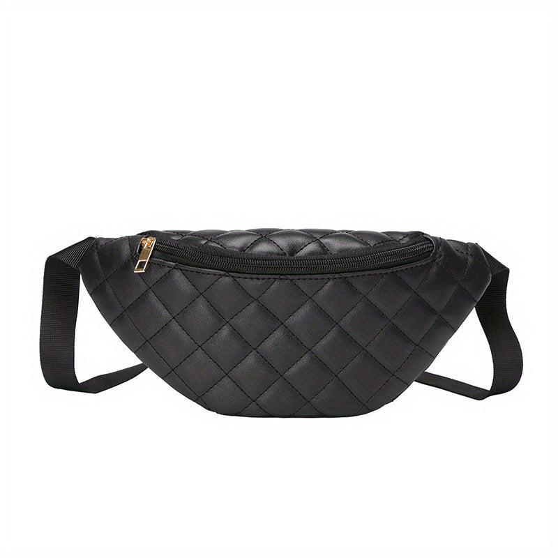 Quilted Detail Chest Bag Crossbody Bag Zipper Bag
