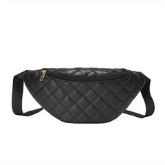 Quilted Detail Chest Bag Crossbody Bag Zipper Bag