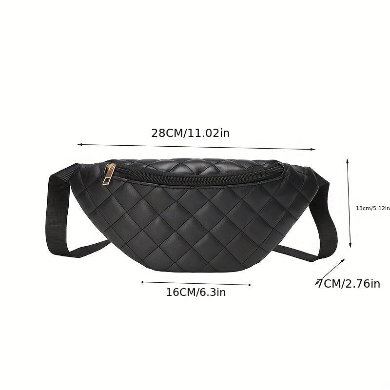 Quilted Detail Chest Bag Crossbody Bag Zipper Bag