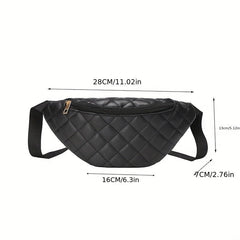 Quilted Detail Chest Bag Crossbody Bag Zipper Bag