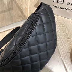 Quilted Detail Chest Bag Crossbody Bag Zipper Bag