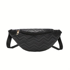 Quilted Detail Chest Bag Crossbody Bag Zipper Bag