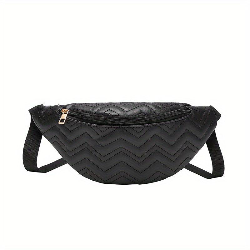 Quilted Detail Chest Bag Crossbody Bag Zipper Bag