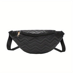 Quilted Detail Chest Bag Crossbody Bag Zipper Bag