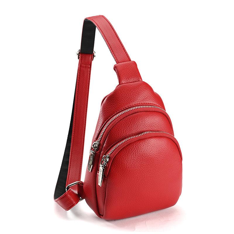 Litchi Pattern Crossbody Chest Bag Women's Sling Bag for Sports