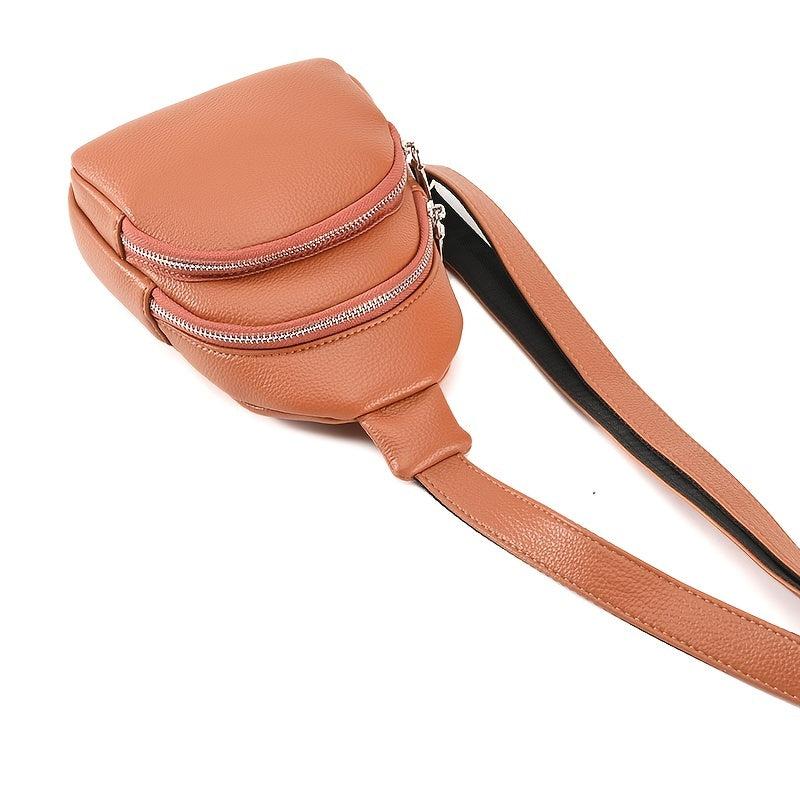 Litchi Pattern Crossbody Chest Bag Women's Sling Bag for Sports