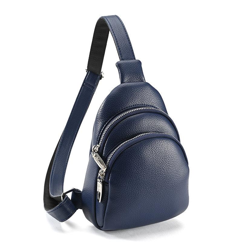 Litchi Pattern Crossbody Chest Bag Women's Sling Bag for Sports